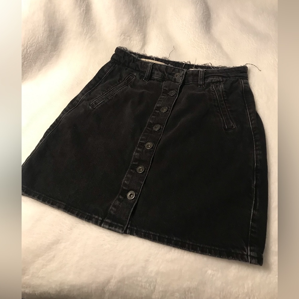 Anthropologie black denim skirt size 2